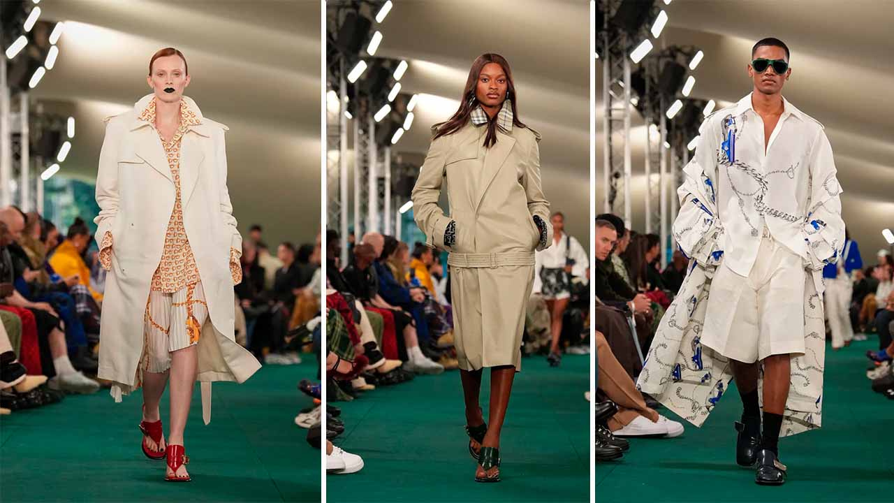 O desfile da Burberry na semana de moda de londres (LFW). Coleção /verão 2024!