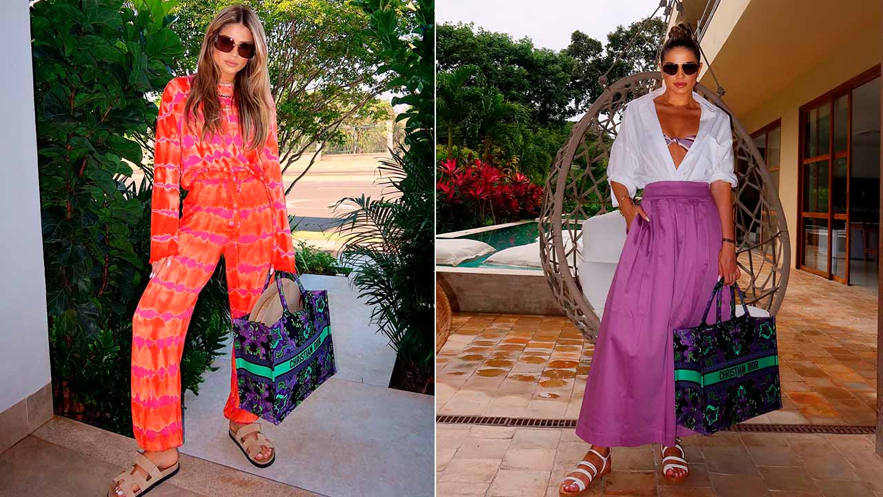 Dior Book Tote é uma das bolsas de luxo que as influenciadoras de moda brasileiras, como Thassia Naves, estão usando agora.