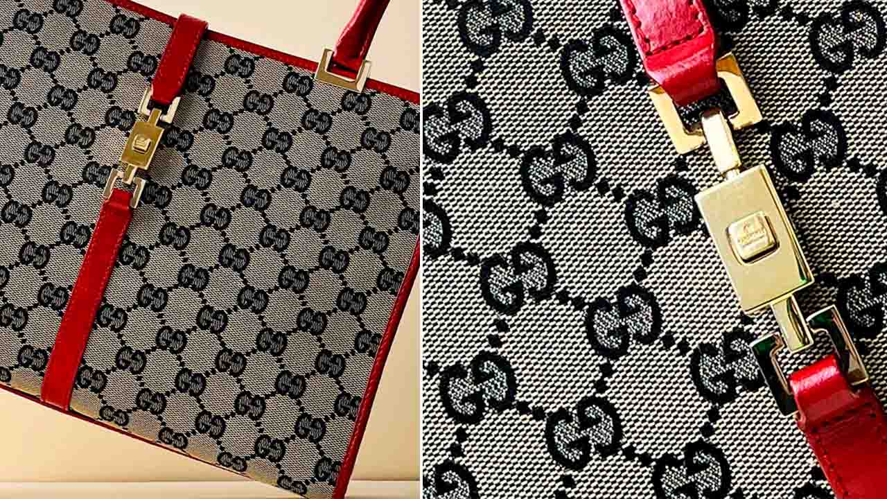 Foto de bolsas com monogramas Gucci.
