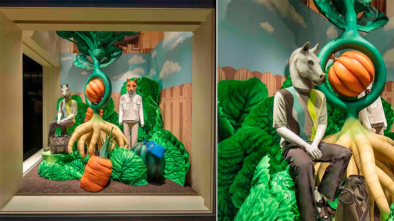 Vitrine da Hermès em Hong Kong.