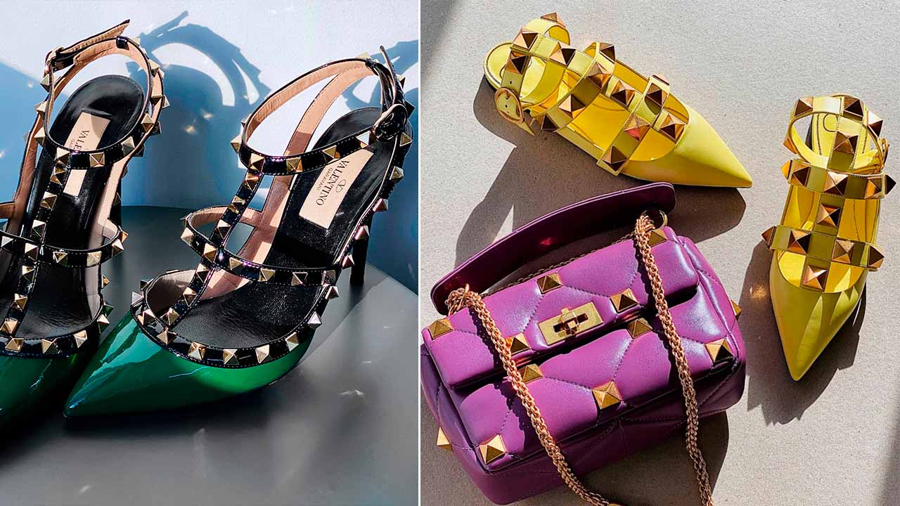 Sapatos e Bolsas Valentino com Rockstud e OneStud: um dos símbolos da marca italiana.