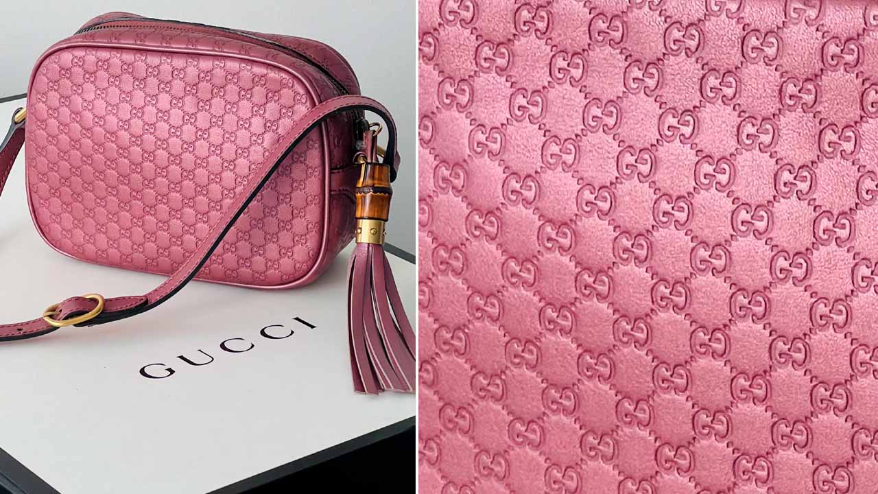 Bolsas Gucci com monogramas Microgussima.