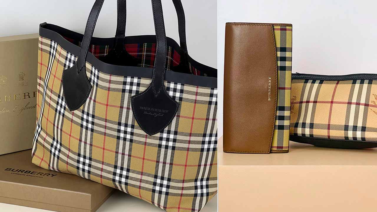 Bolsas Burberry com estampa xadrez.