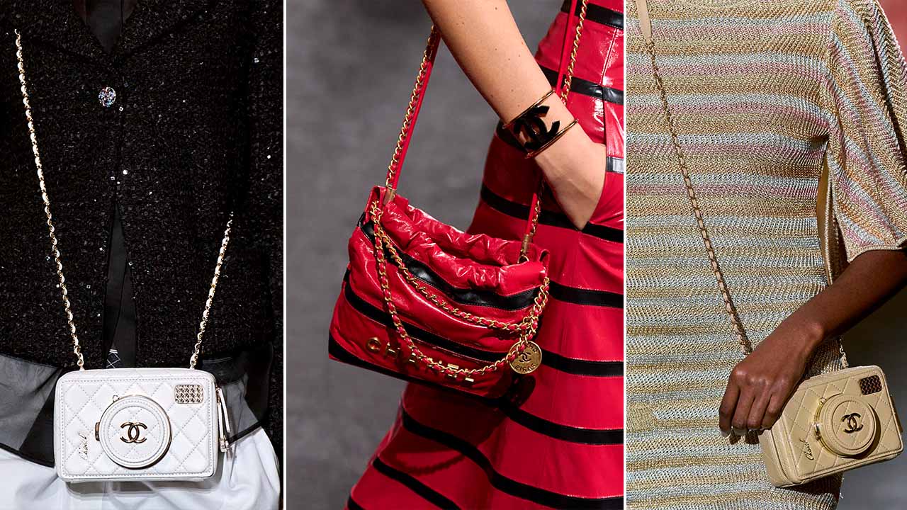 Montagem com fotos do desfile da Chanel na PFW 23.
