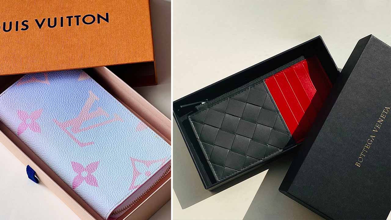 Carteira Louis Vuitton e Porta-Cartões Bottega Veneta.