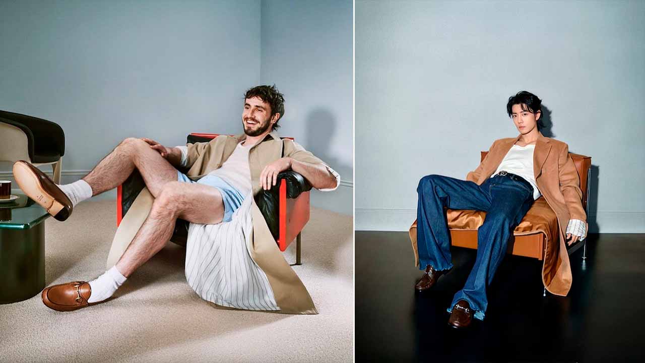 Paul Mescal e Xiao Zhan usando Loafer Horsebit 1953 da Gucci.