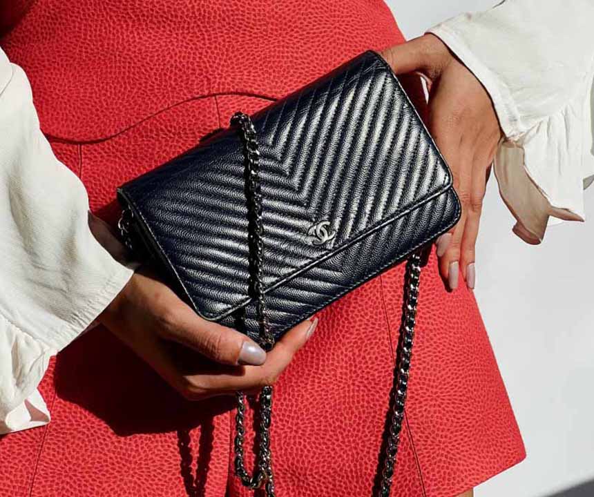 Bolsinha de luxo da chanel modelo compacto WOC.