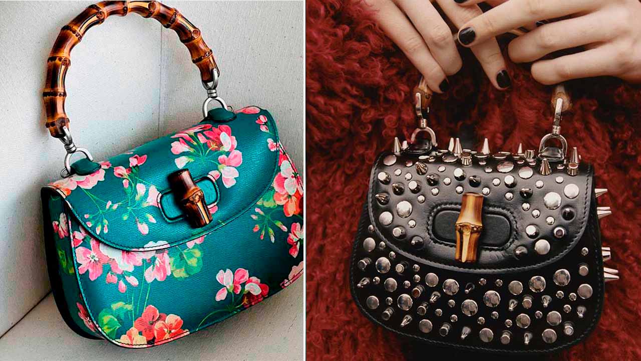 Montagem com fotos de Bolsas Gucci Bamboo 1947.