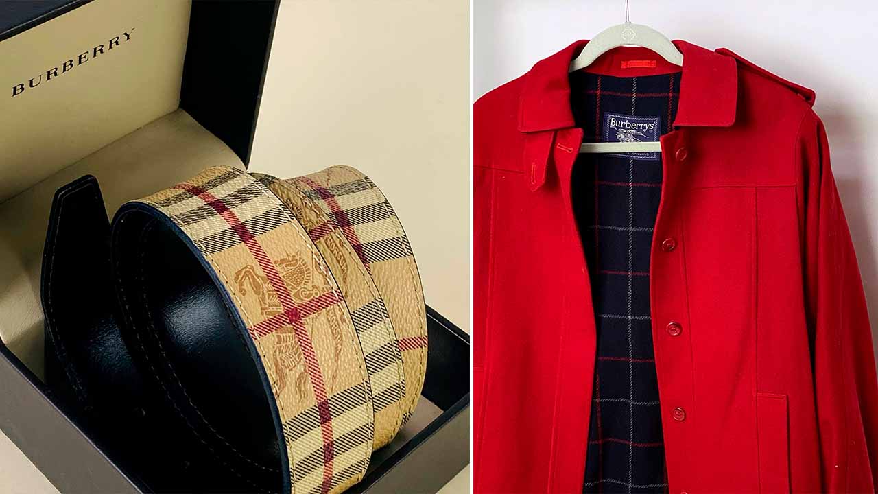 Cinto e trench coat Burberry.