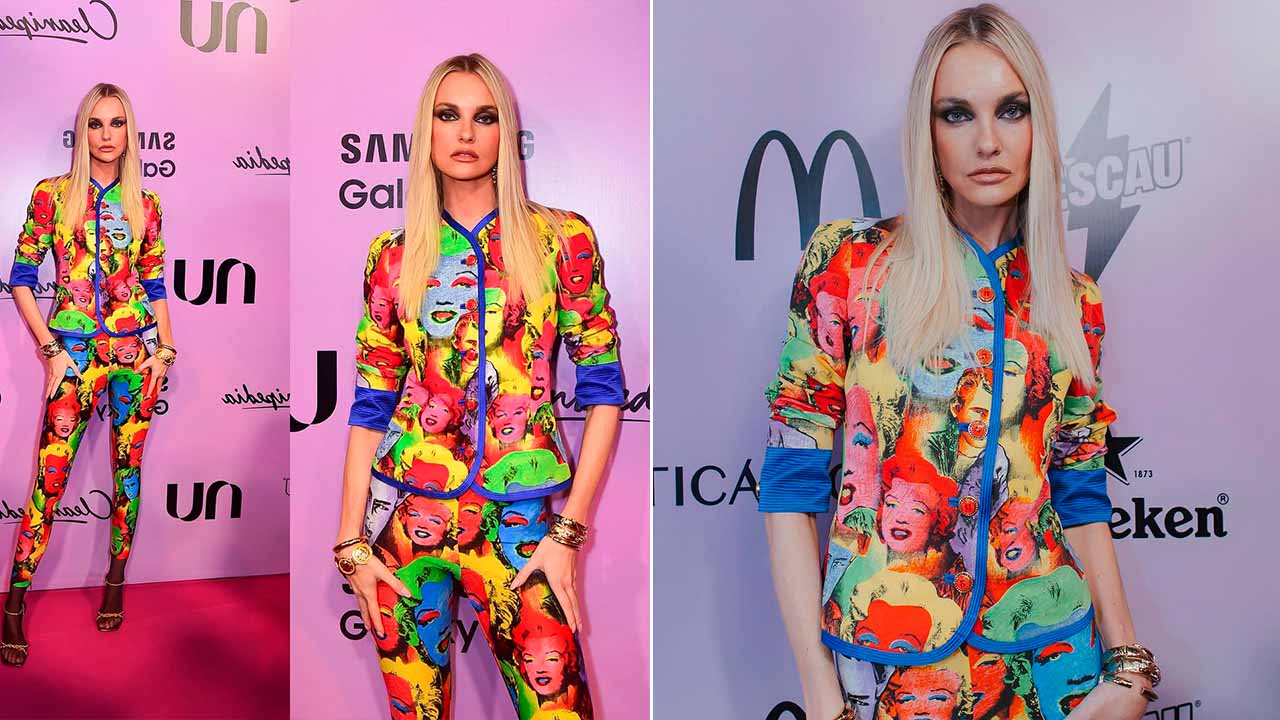 Montagem de fotos de Carol Trentini usando Versace no seu look no tiktok awards 2023.