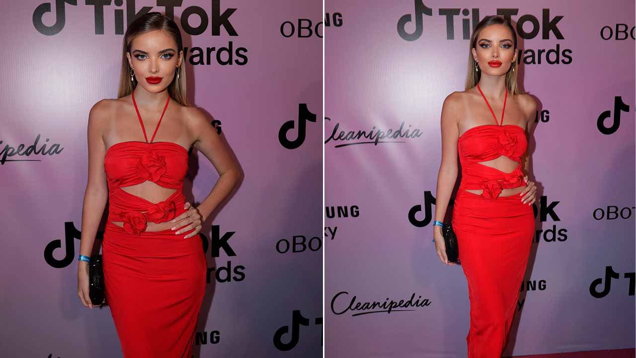 Montagem com fotos dos looks de Giovanna Chaves no TikTok Awards 23.