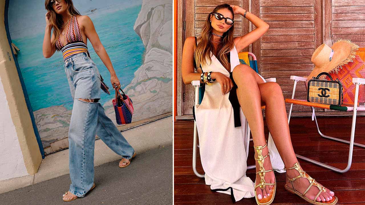 As rasteirinhas metalizadas estão enrre os melhores sapatos para enfrentar os dias quentes.