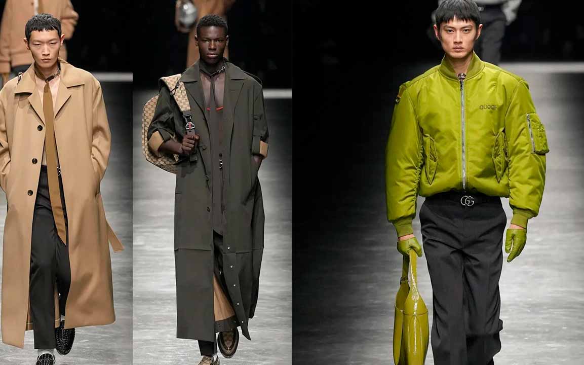 Fotos da coleção masculina gucci inverno 2024 assinada por Sabato de Sarno.