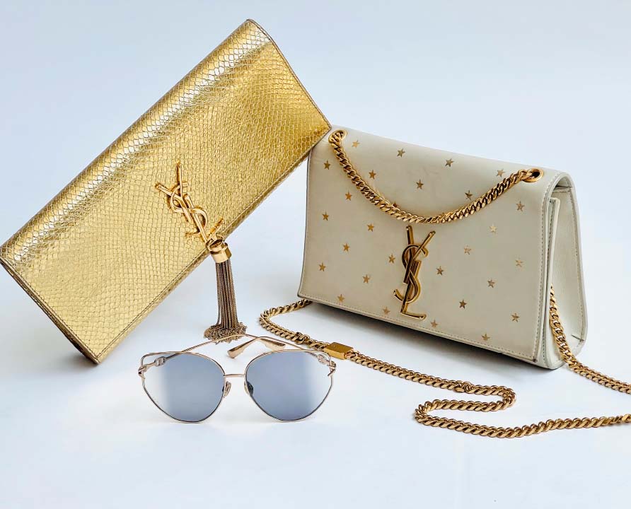 Foto de bolsas Kate da Saint Laurent, modelo crossbody para usar na transversal no carnval e depois.