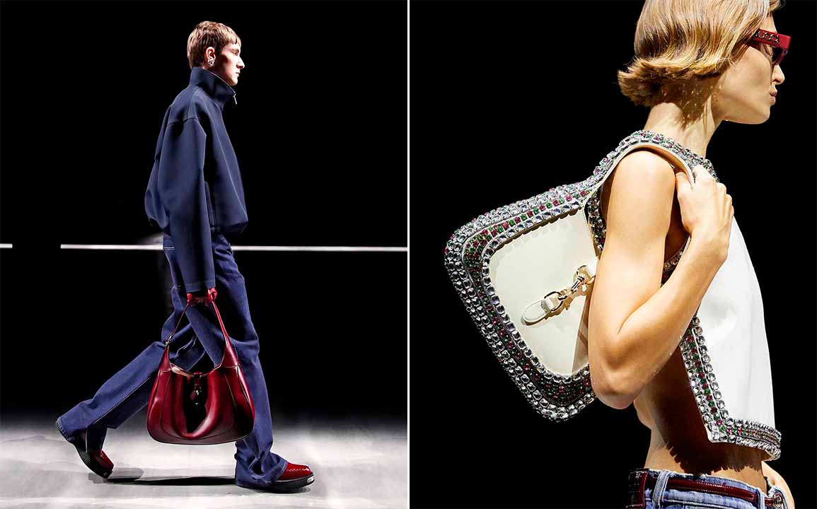 Imagem de desfiles da Gucci sob a direção de Sabato de Sarno.