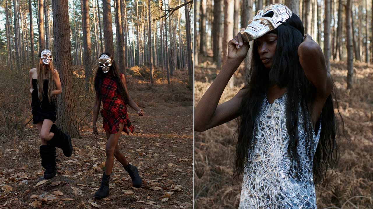 Montagem com fotos da nova Campanha da Alexander McQueen.