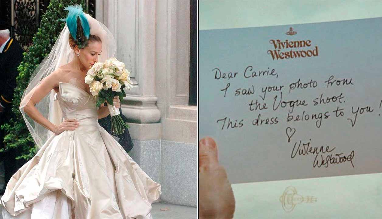 Foto do vestido de noiva Vivienne-Westwood na série Sex and the City.