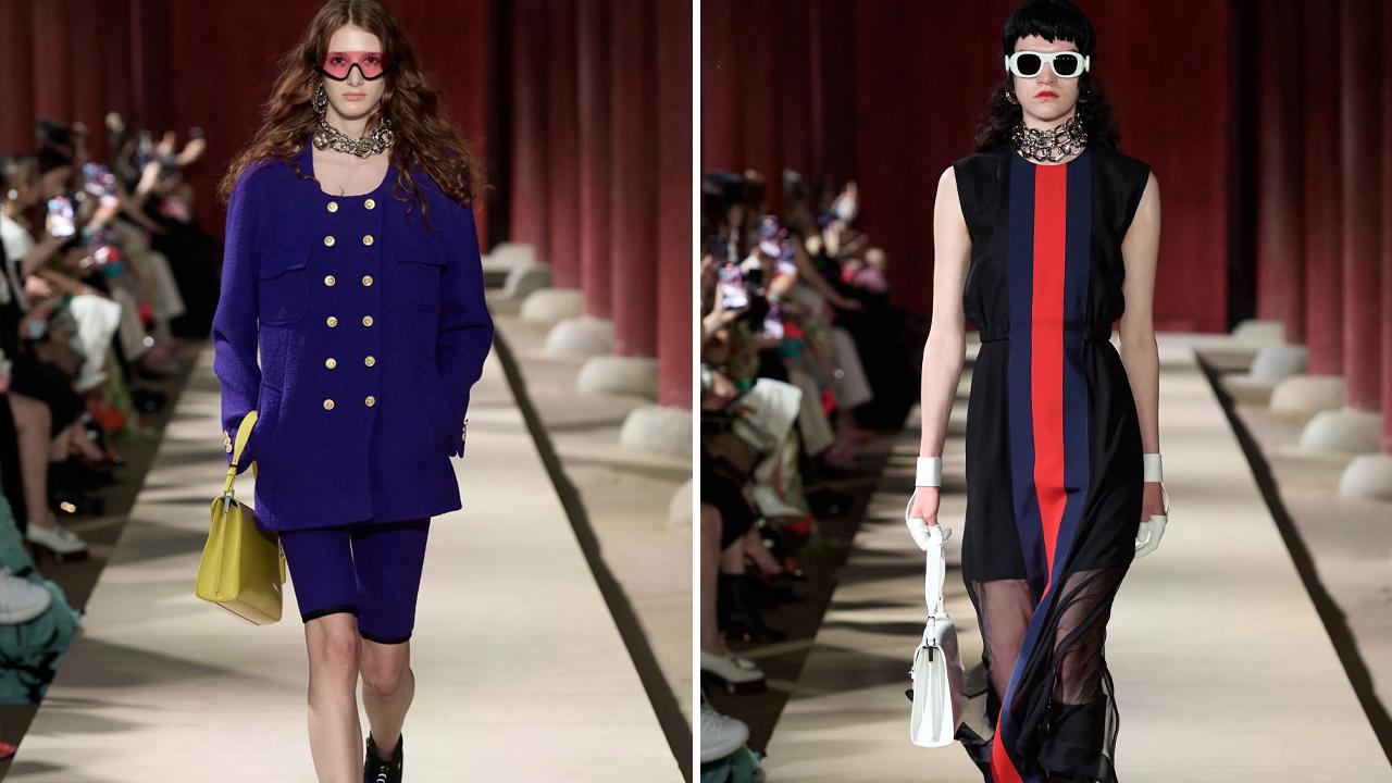 Desfile Gucci Cruise 2024 em Seoul. Clique na imagem e confira criações da marca! (Fotos: Reprodução/Vogue Runaway)