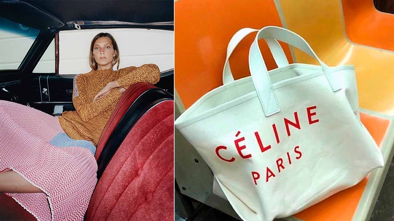 Montagem de fotos de criações de Phoebe Philo que trouxe um novo significado para Celine.