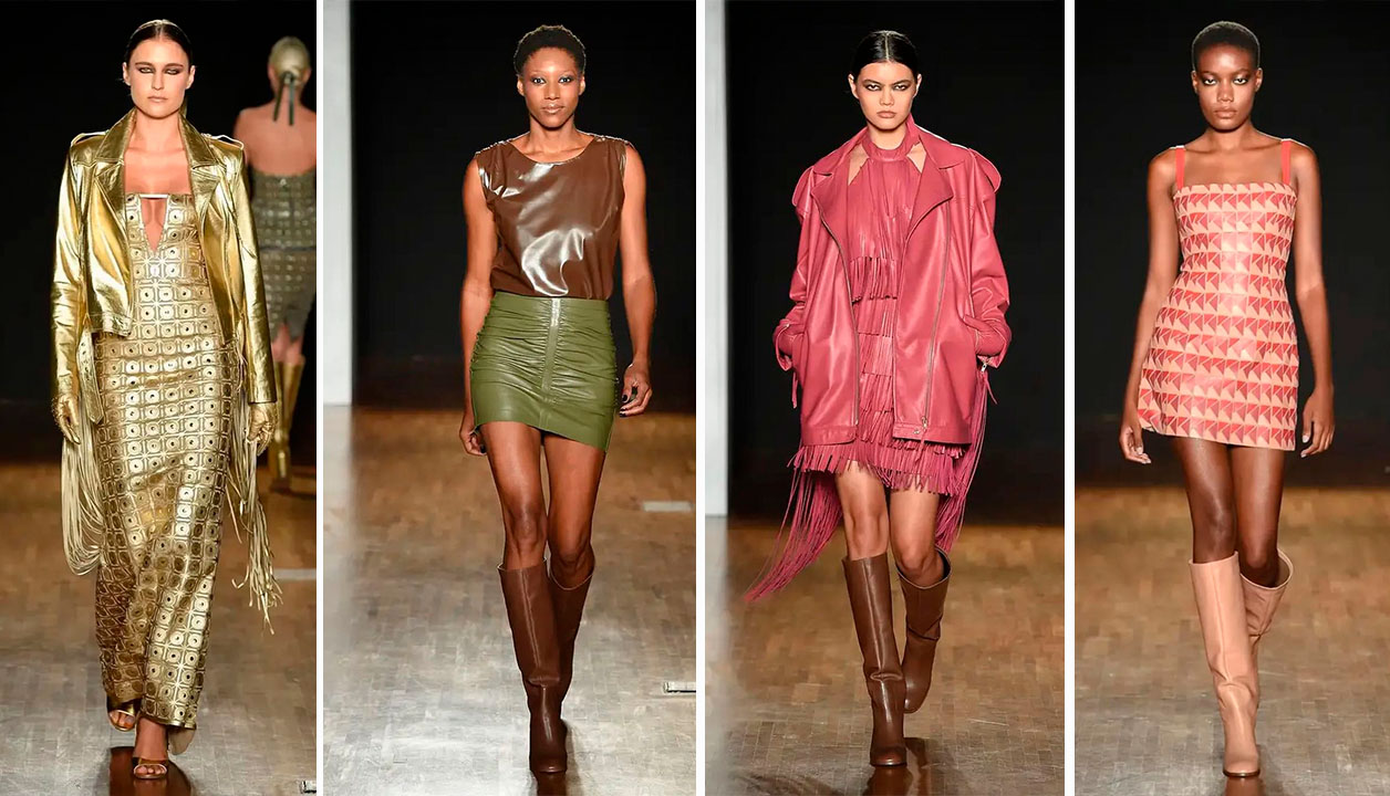 Montagem de fotos do desfile da Patricia Vieira um dos destaques da SPFW 57.