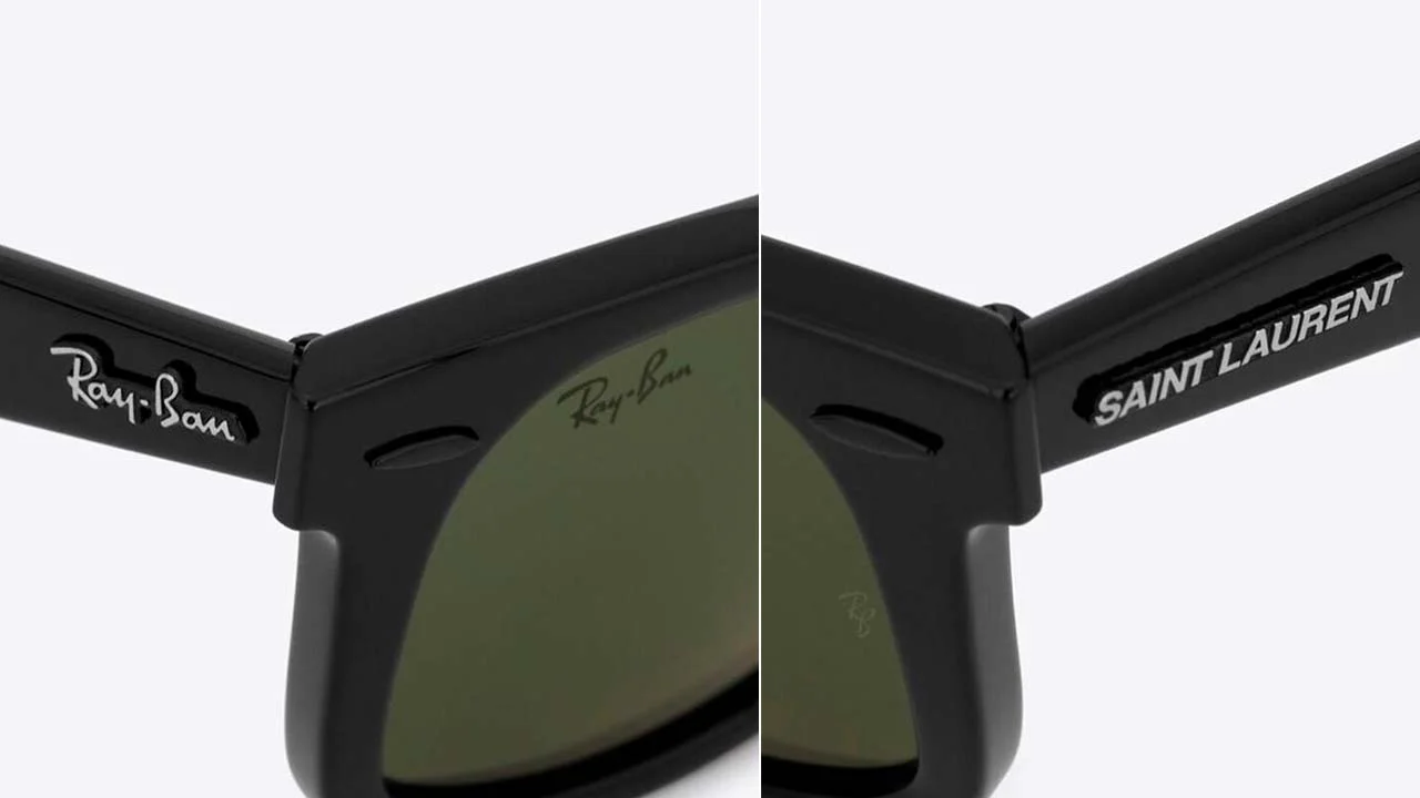Foto de óculos Ray Ban X Saint Laurent umas das collabs do mundo da moda mais legais de 2024.