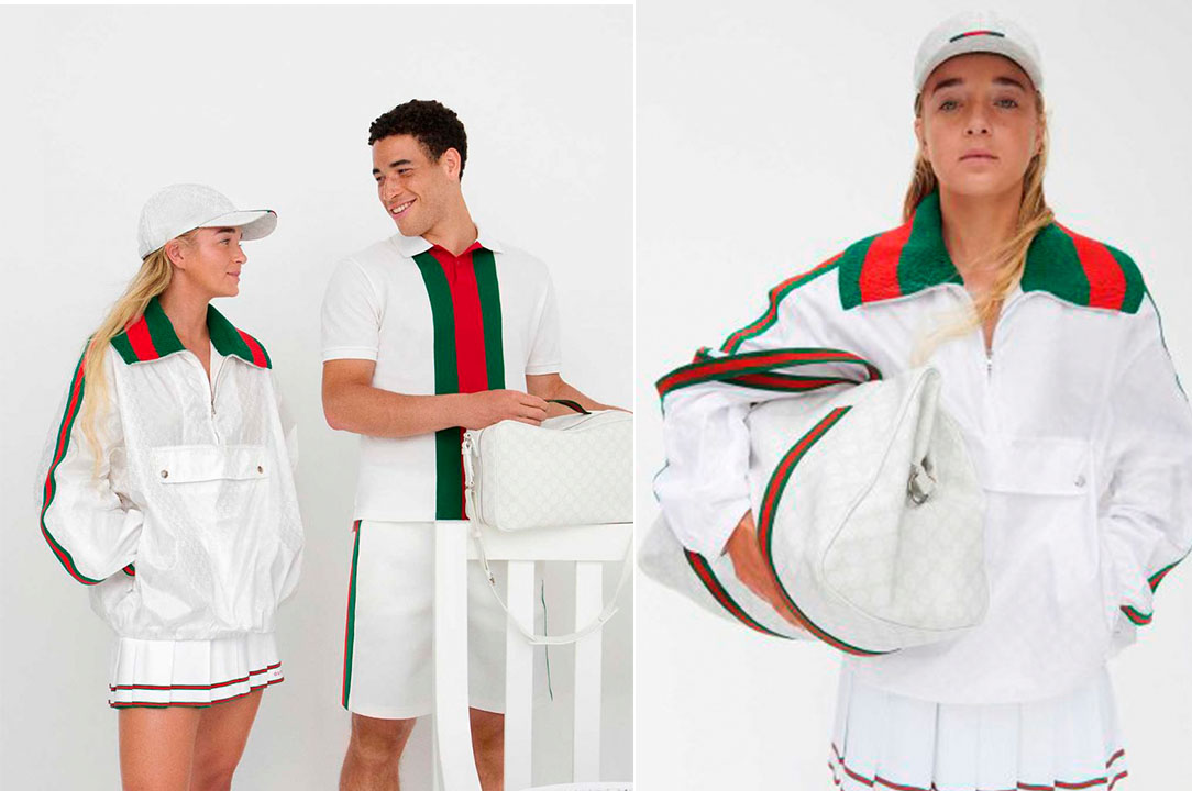 Montagem de fotos da campanha Gucci X Tennis.