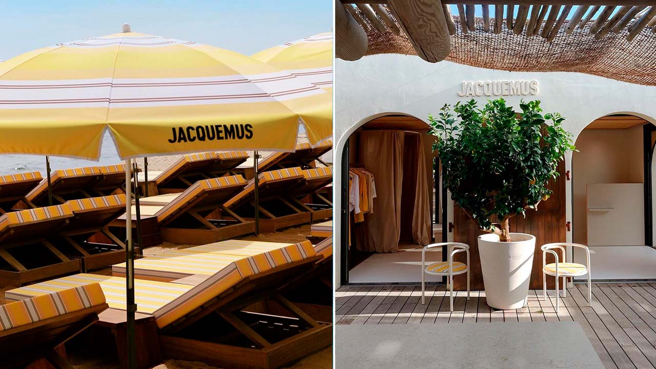Fotos da loja sazonal de Jacquemus em Saint-Tropez.
