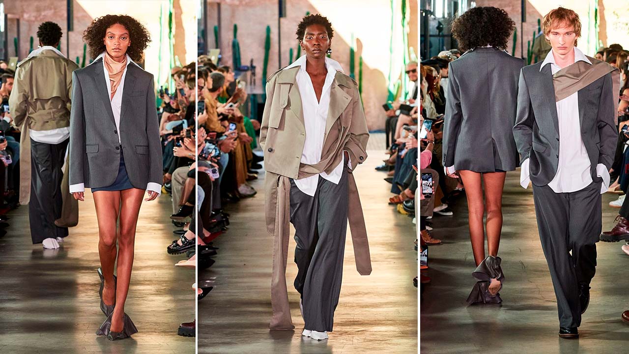 Montagem com fotos do desfile de Sasha estilista da marca Mondepars.