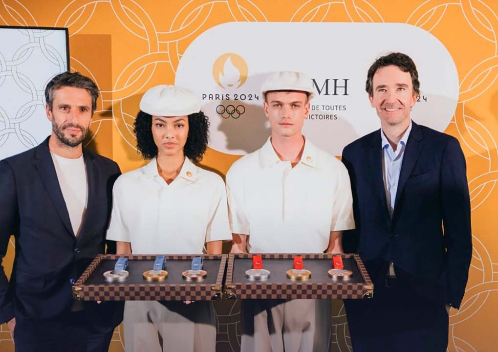 Foto do baú louis vuitton para transportar medalhas dos jogos olímpicos de Paris 2024.