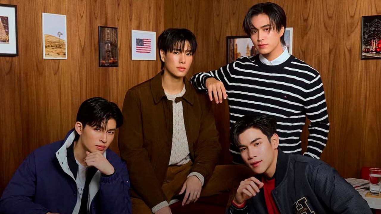 Foto do grupo T-Wave os novos embaixadores da Tommy Hilfiger marca de luxo americana.