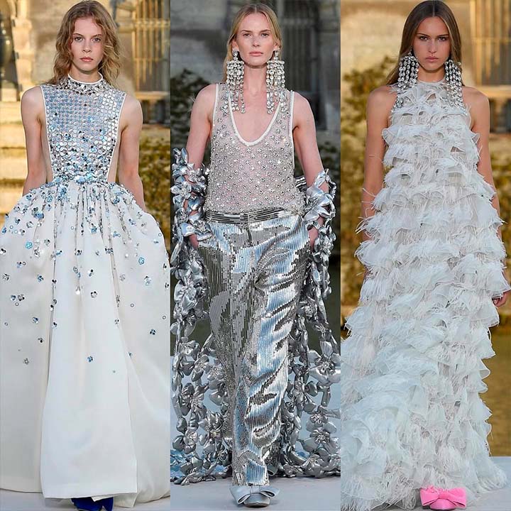 Montagem de fotos de desfiles de alta-costura da Valentino.
