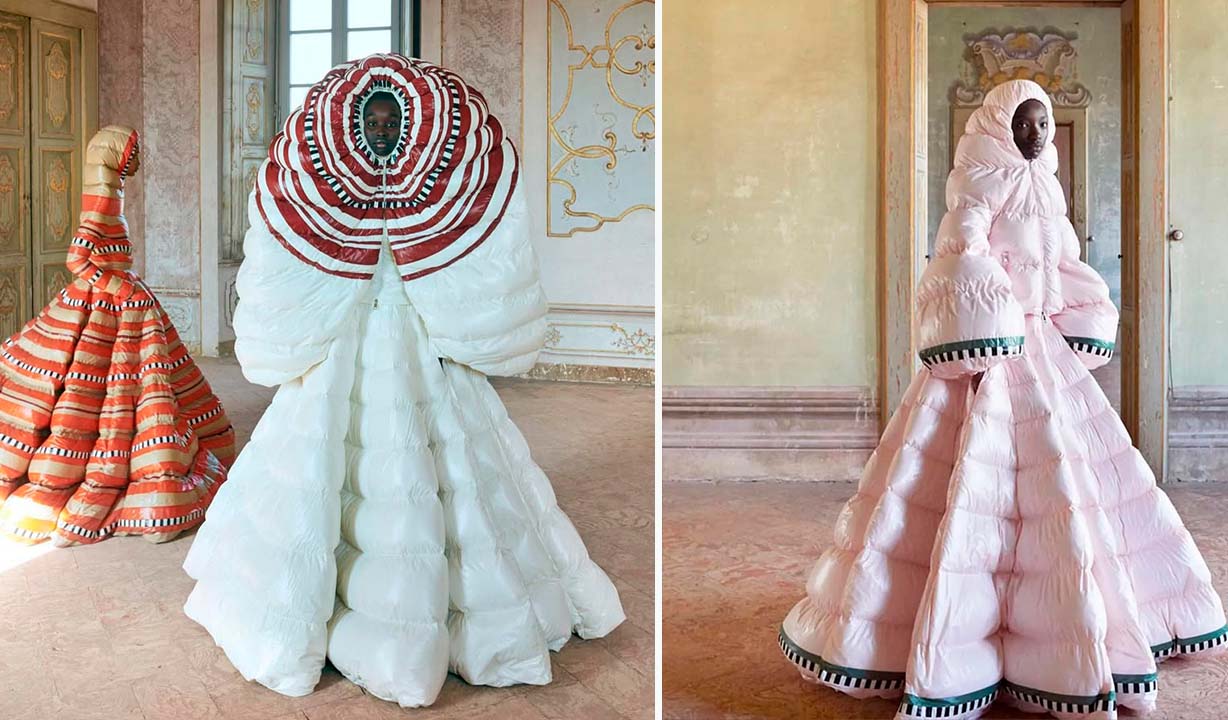 Montagem de fotos da Moncler com a Valentino.
