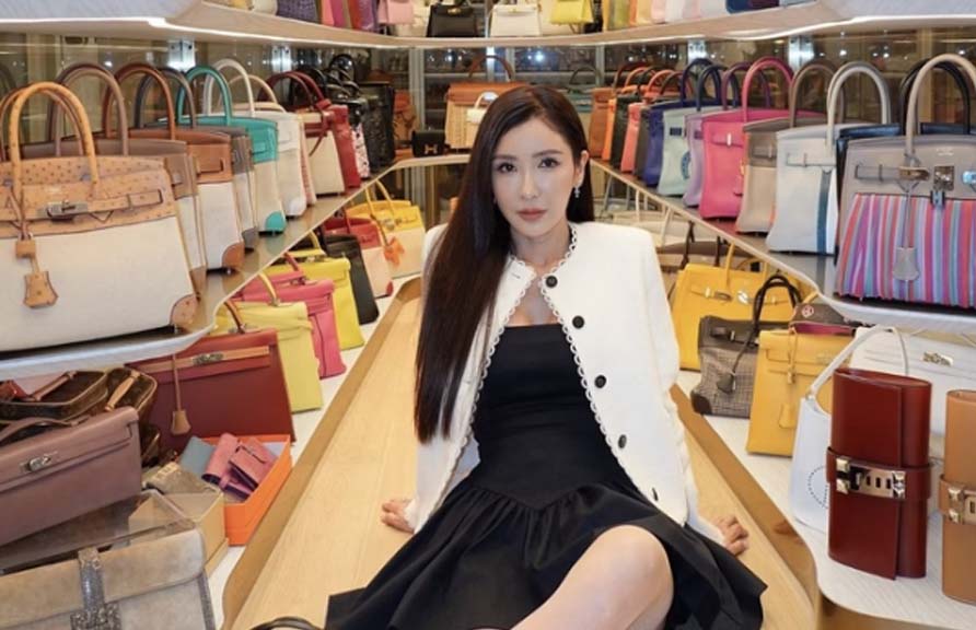 Foto de Jamie Chua a socialite de Singapura dona da maior coleção de Bolsas Hermès do mundo.