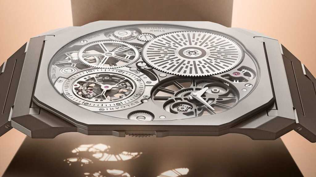 Foto do relógio bulgari mais fino do mundo: Modelo Octo Finissimo Ultra Tourbillon.
