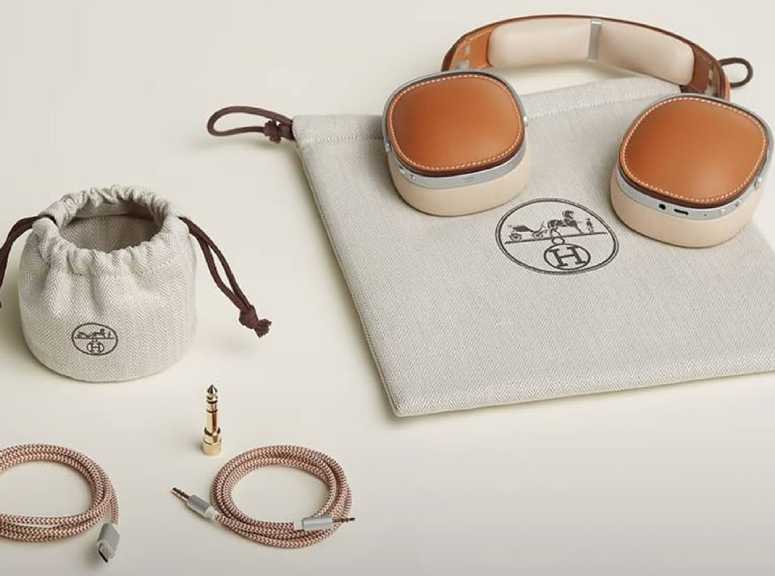 Foto do fone Hermès (Hermès Headphones) inspirado na bolsa Kelly. 