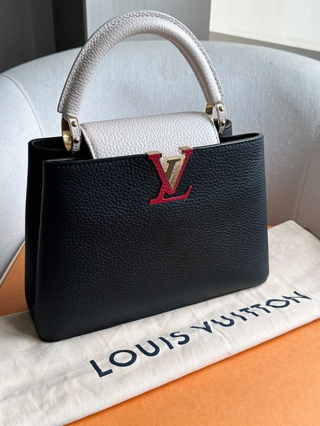 Foto de uma das bolsas valiosas da louis vuitton na cyber monday do etiqueta única, modelo capucines.