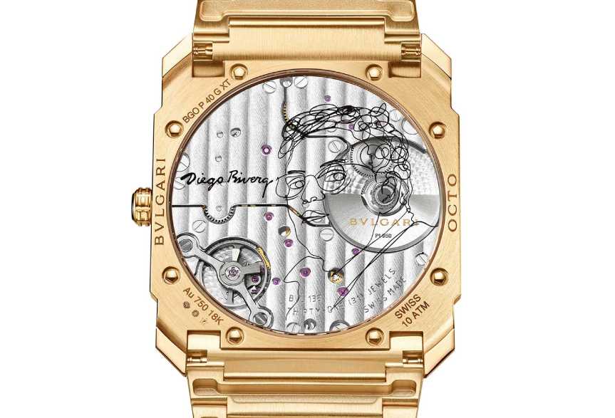 Foto de relógio bulgari  Octo Finissimo que homenageia Diego Rivera.