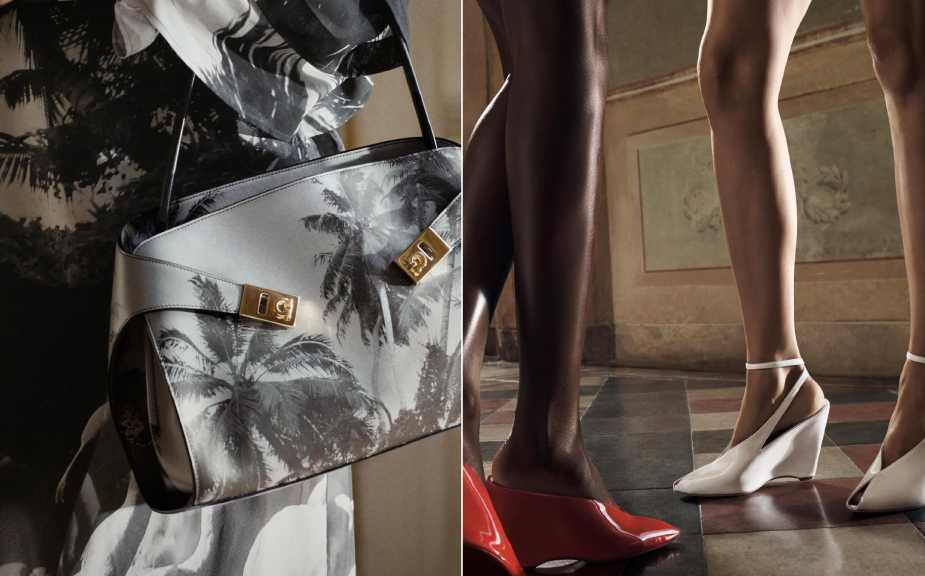 Montagem de fotos da Campanha Ferragamo Outono/Inverno 2025.