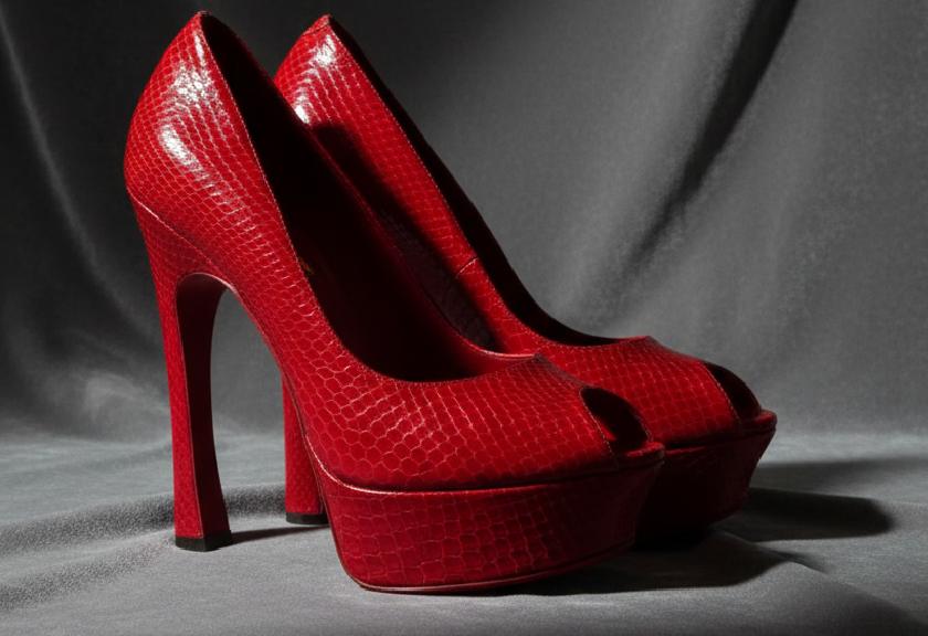 Foto de um dos sapatos de salto alto de luxo da YSL para presentear na X-MAS Sale do Etiqueta Única.