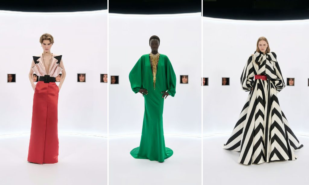 Montagem de fotos da 
Coleção Alta-Costura Valentino Spring Summer 2026.