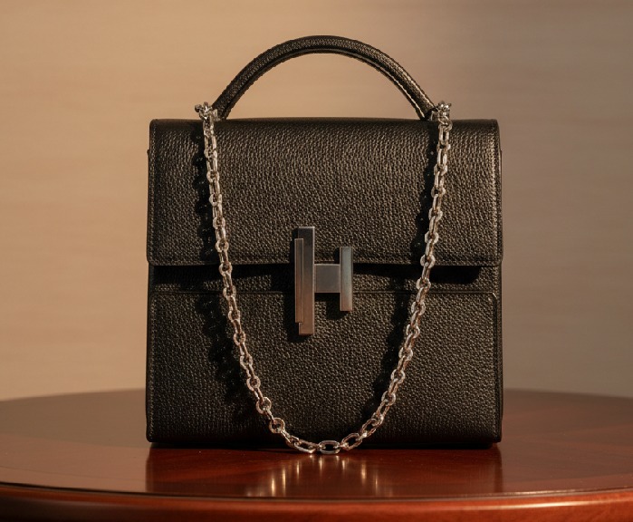 Foto de Bolsa Tote  Hermès Cinhetic Boxy Chevre Preto.