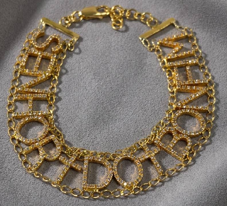 Pulseira Carlos Rodeiro Senhor do Bonfim Ouro e Diamantes
