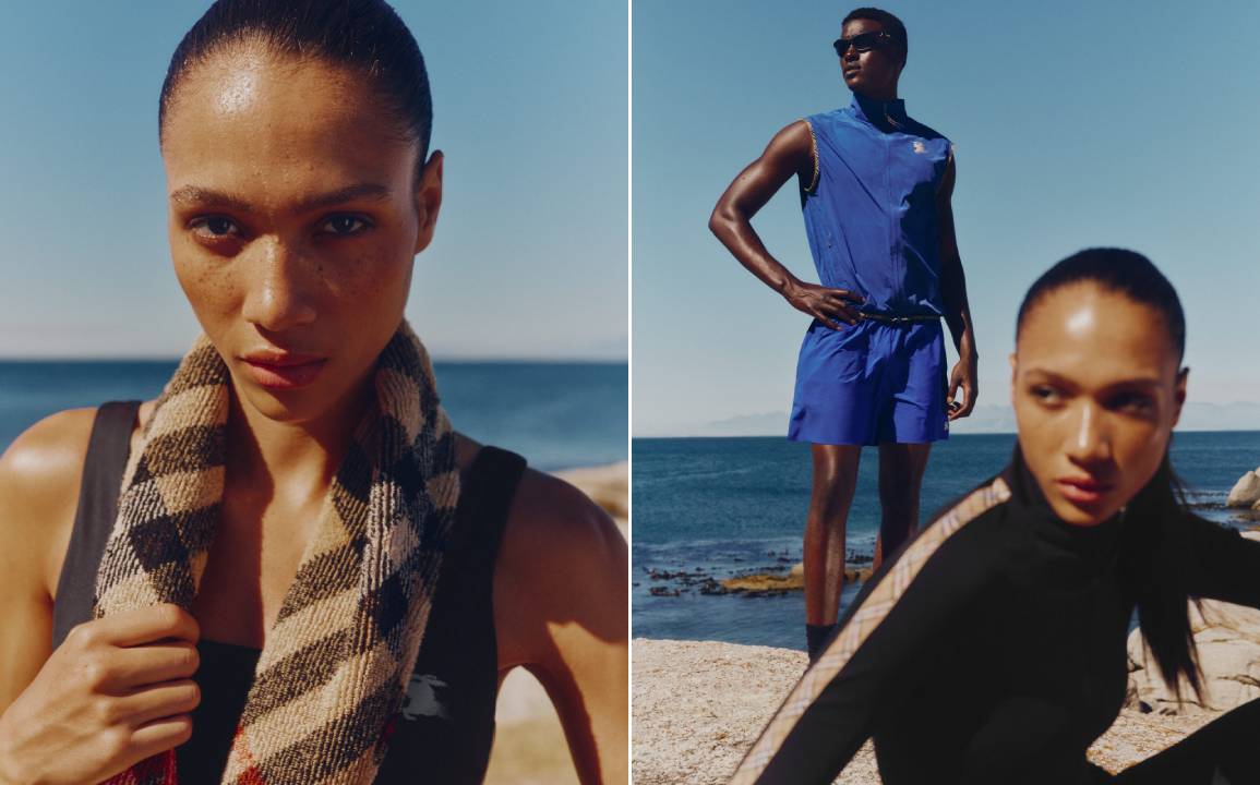 Montagem de fotos da linha burberry activewear.