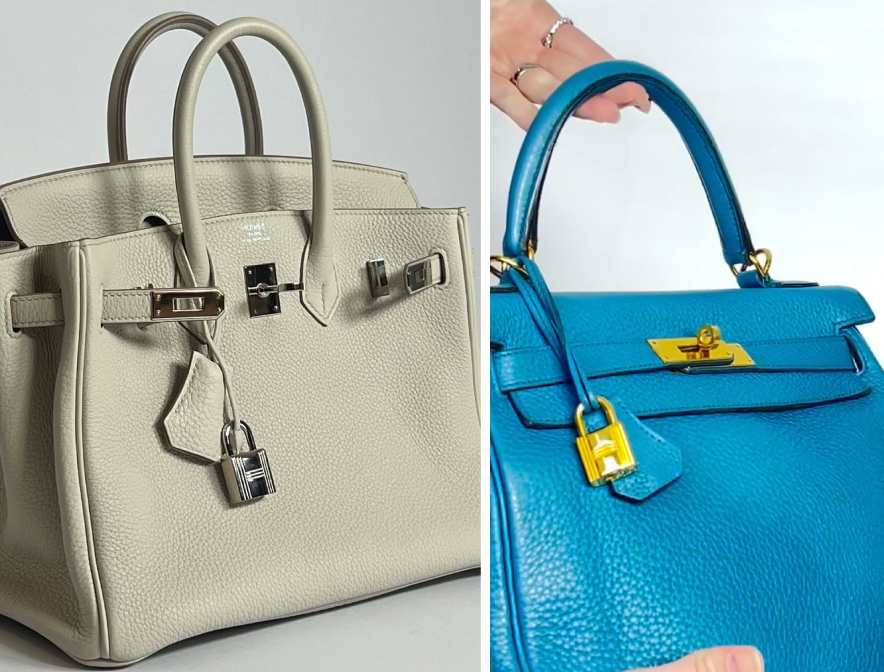 Montagem de fotos de bolsas hermès Birkin e Kelly no Etiqueta Única.