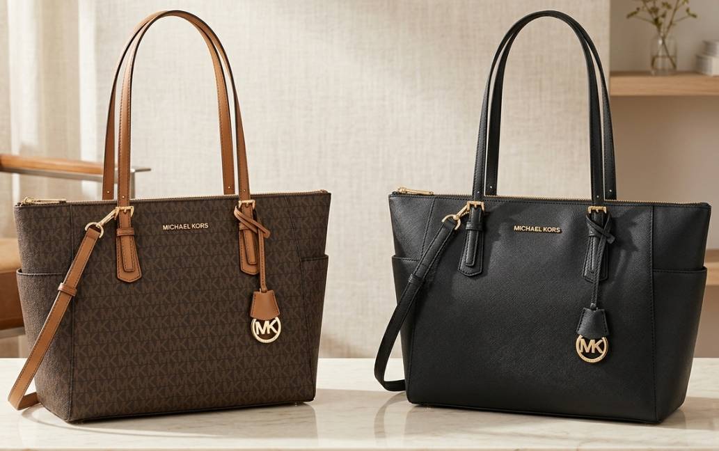 Foto das bolsas jet set de uma das marcas internacionais acessíveis, Michael Kors.