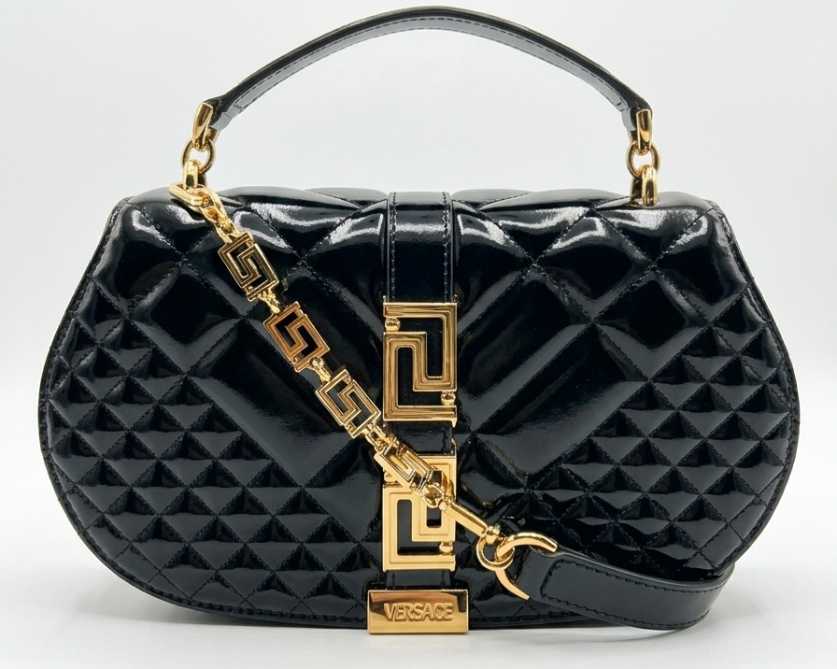 Foto da Bolsa tiracolo Versace Greca Goddess original em couro com ferragens douradas