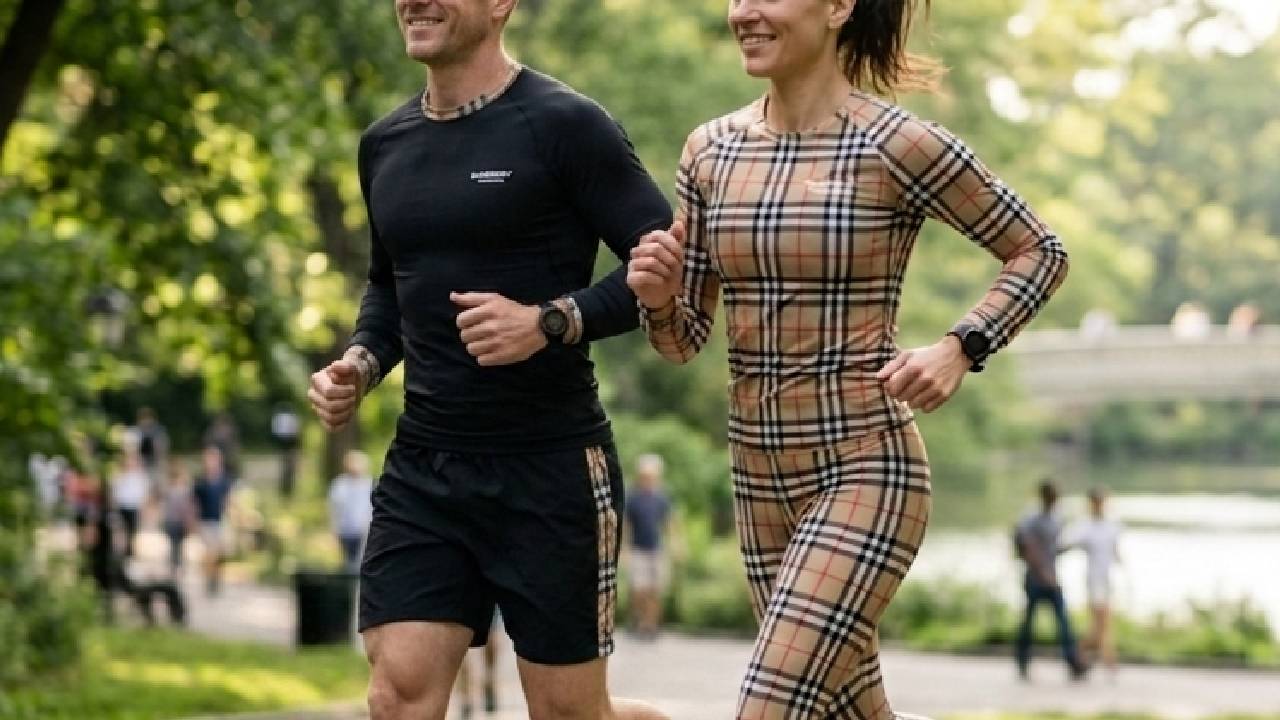 Burberry lança coleção activewear de luxo com leggings, jaquetas e conjuntos esportivos com o clássico DNA britânico da marca ao sportswear.