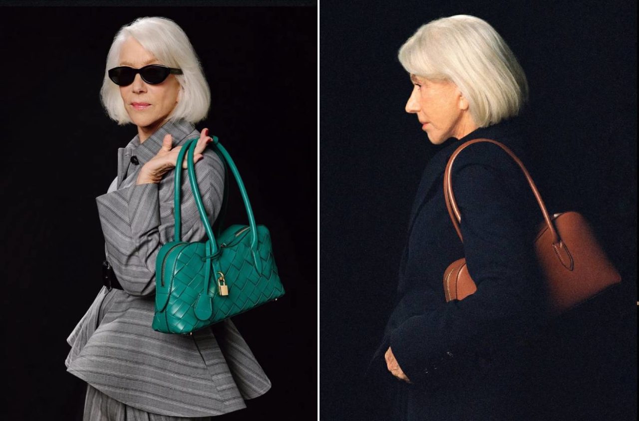 Fotos de Helen Mirren com a Ryder Bag.