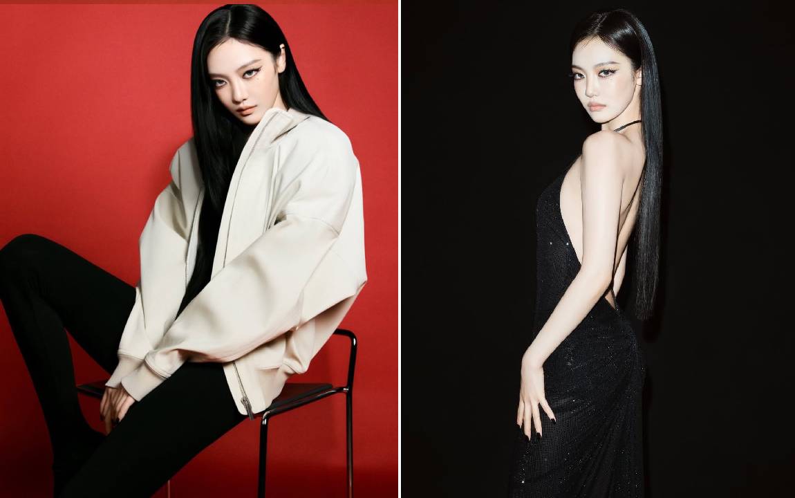 Montagem de fotos da cantora K-Pop Ningning  como Embaixadora Global da Gucci 2026.
