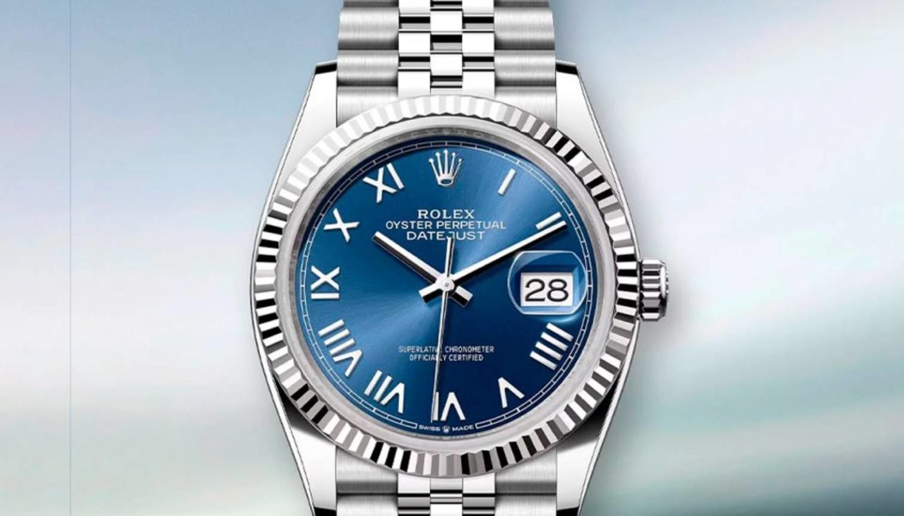 Foto do clássico relógio de luxo datejust.